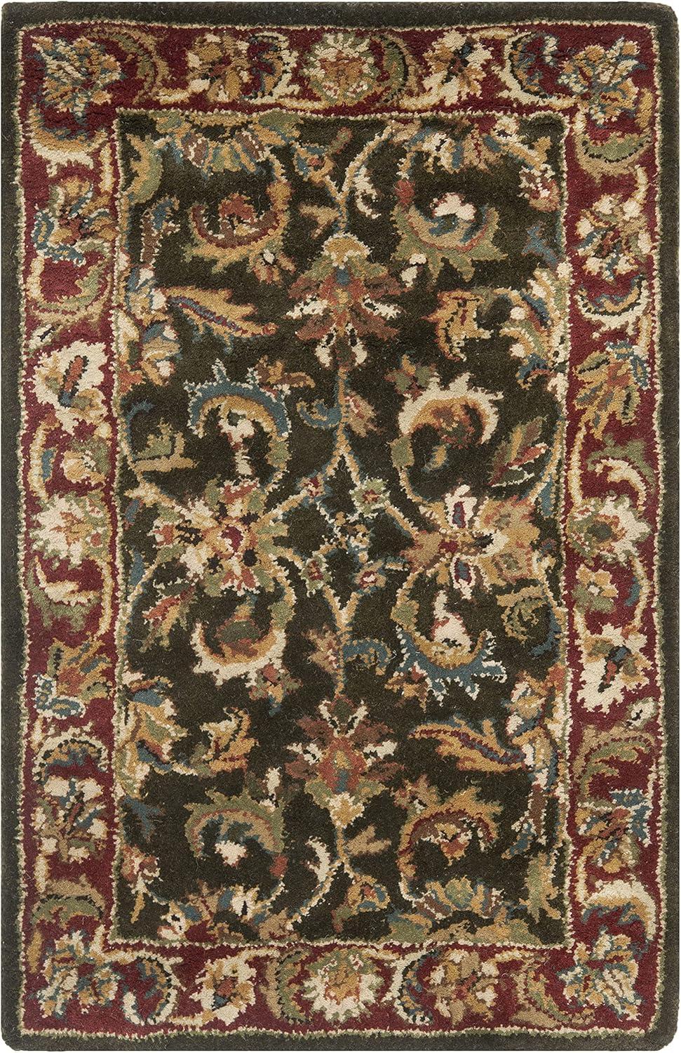 Alger Oriental Handmade Tufted Wool Dark Olive/Red Area Rug