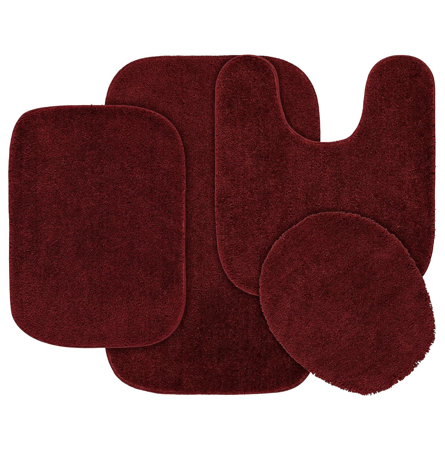 Garland Rug Traditional Bath Rug Set, 4-Piece, Chili Pepper Red
