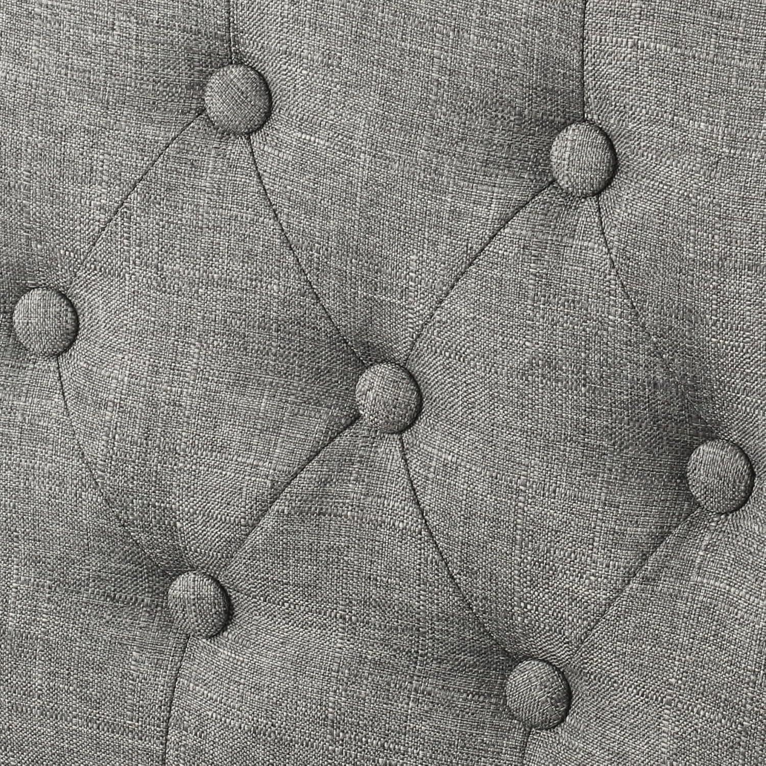 Drevy Bar Stools Set of 2, 24 inch Fabric Counter Height Bar Stools, Kitchen Island Wood Bar Chairs, Solid Wood Legs Barstools, Grey