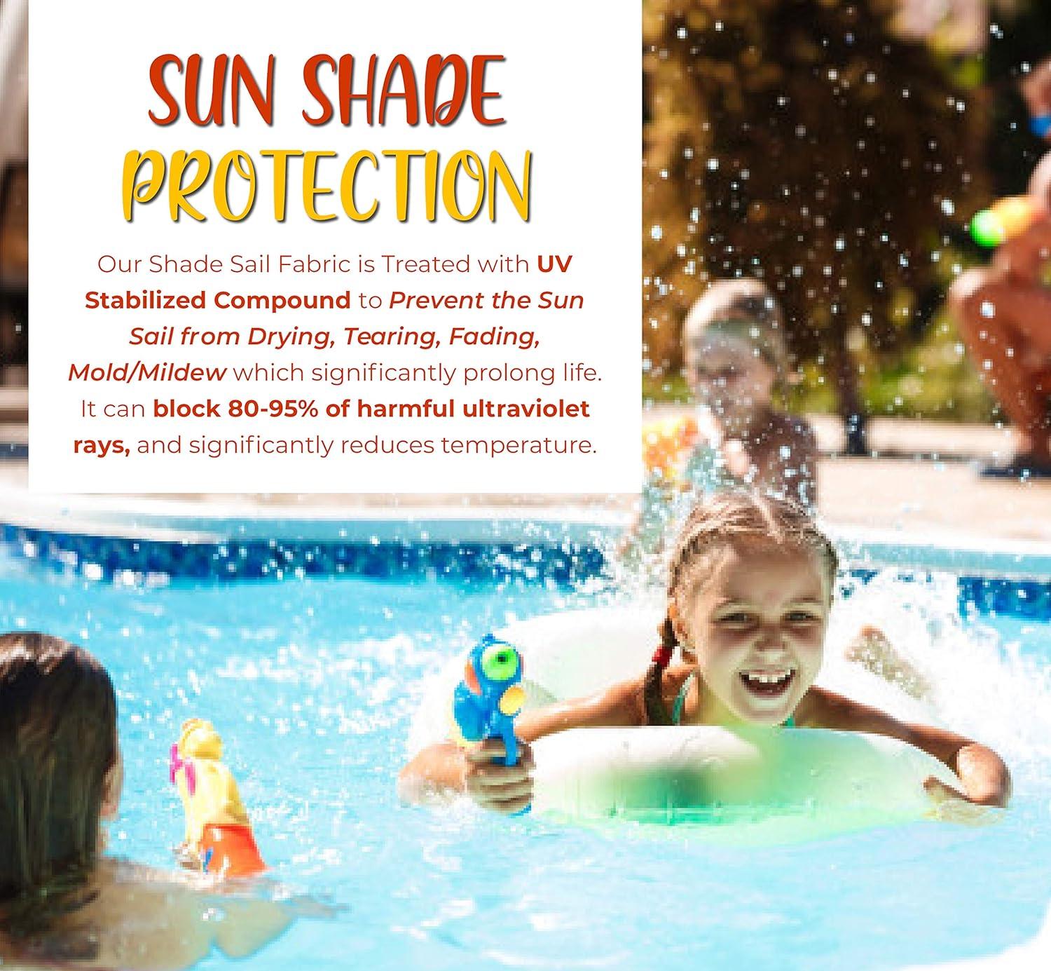 12 x 12 Backyard Expressions Sun Shade Sail for Patio Available in a Variety of Colors