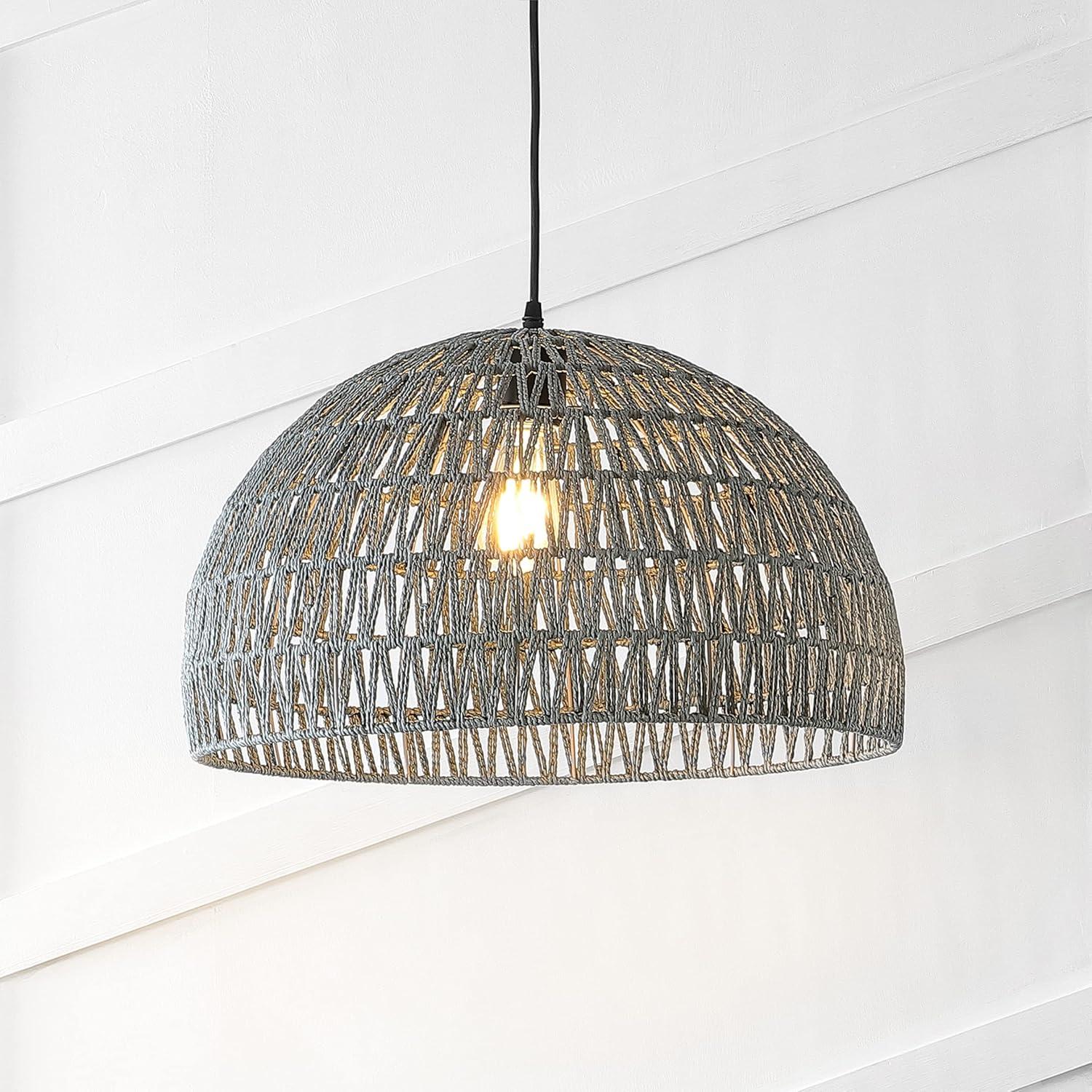 Campana 20" Grey-Black Bohemian Modern LED Pendant