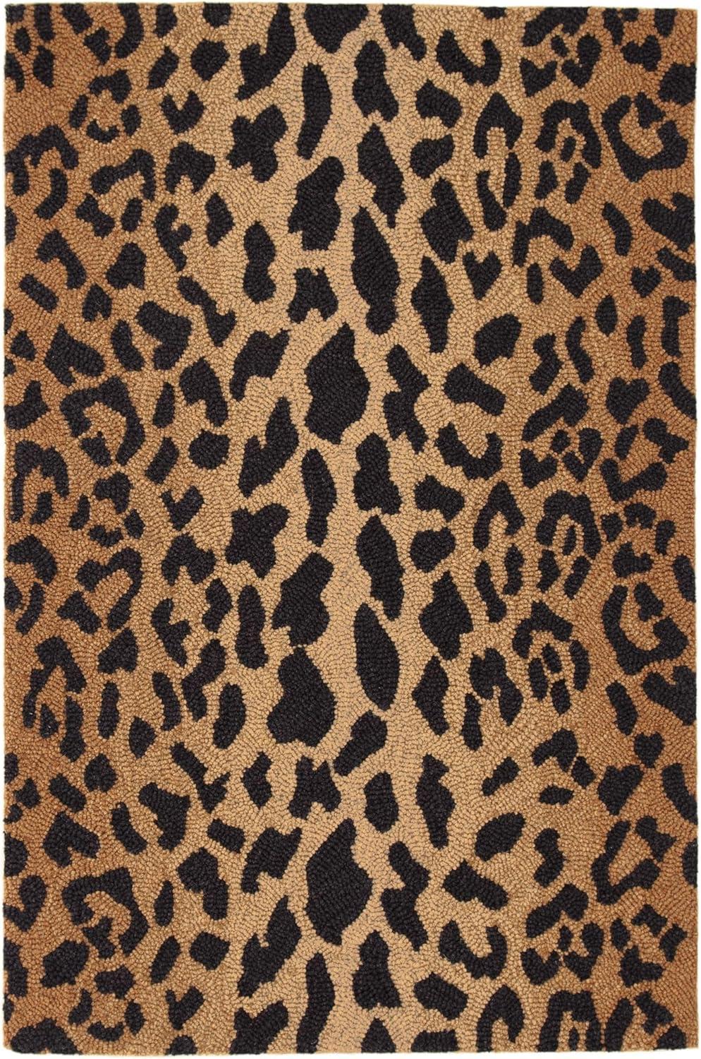 Leopard Hand Micro Hooked Wool Rug