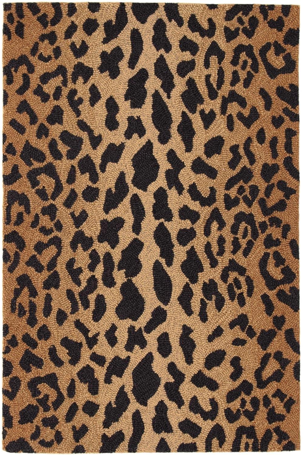 Leopard Hand Micro Hooked Wool Rug