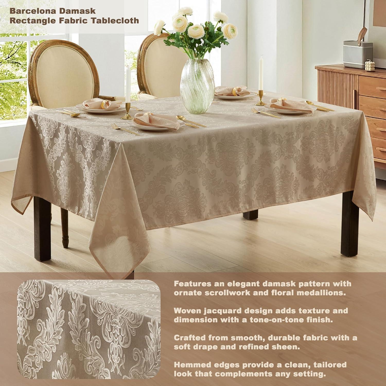 Ophelia & Co. Burchfield Solid Floral Jacquard Damask Polyester Tablecloth