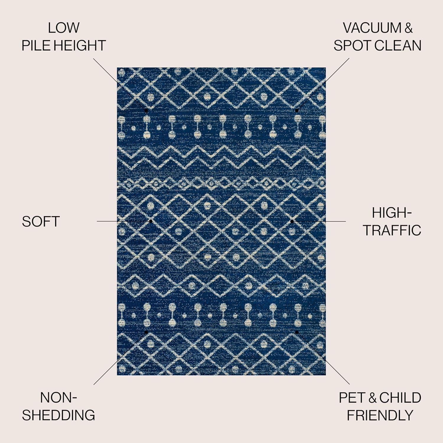 JONATHAN Y Aksil Moroccan Beni Souk Navy/Cream 8 ft. x 10 ft. Area Rug