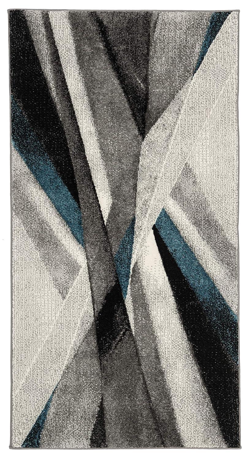 Hollywood HLW710 Machine Made Accent Rug - 2'3"x4' - Grey/Teal - Safavieh