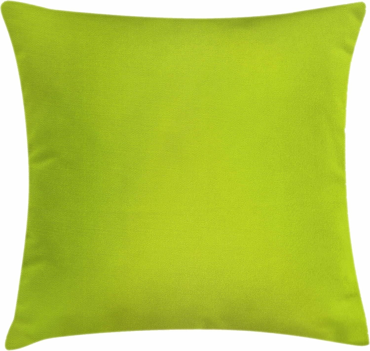 Lime Green Polyester Modern Throw Pillow 20" x 20"