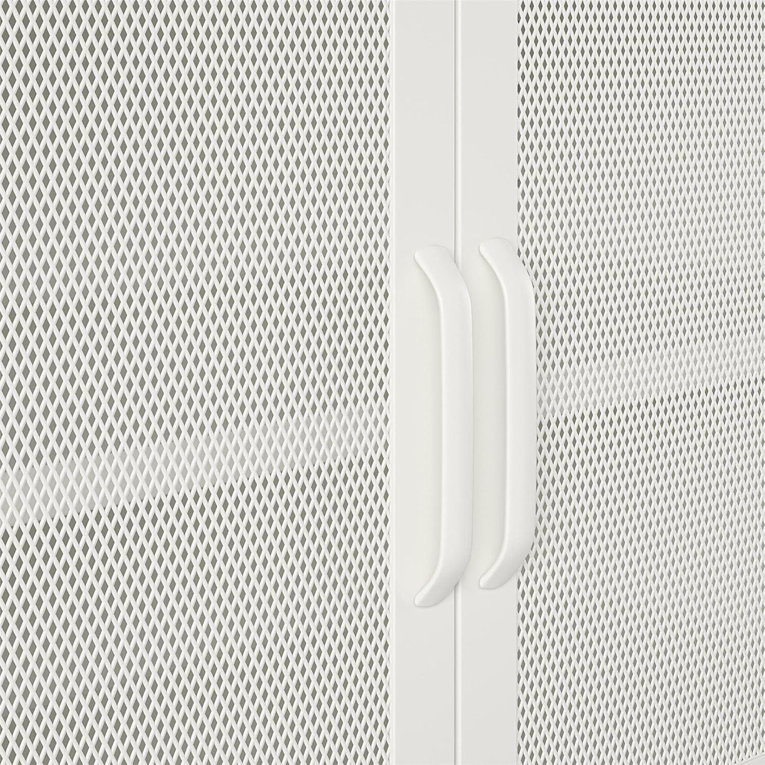 RealRooms Shadwick 2 Door Accent Cabinet-Mesh Metal Locker