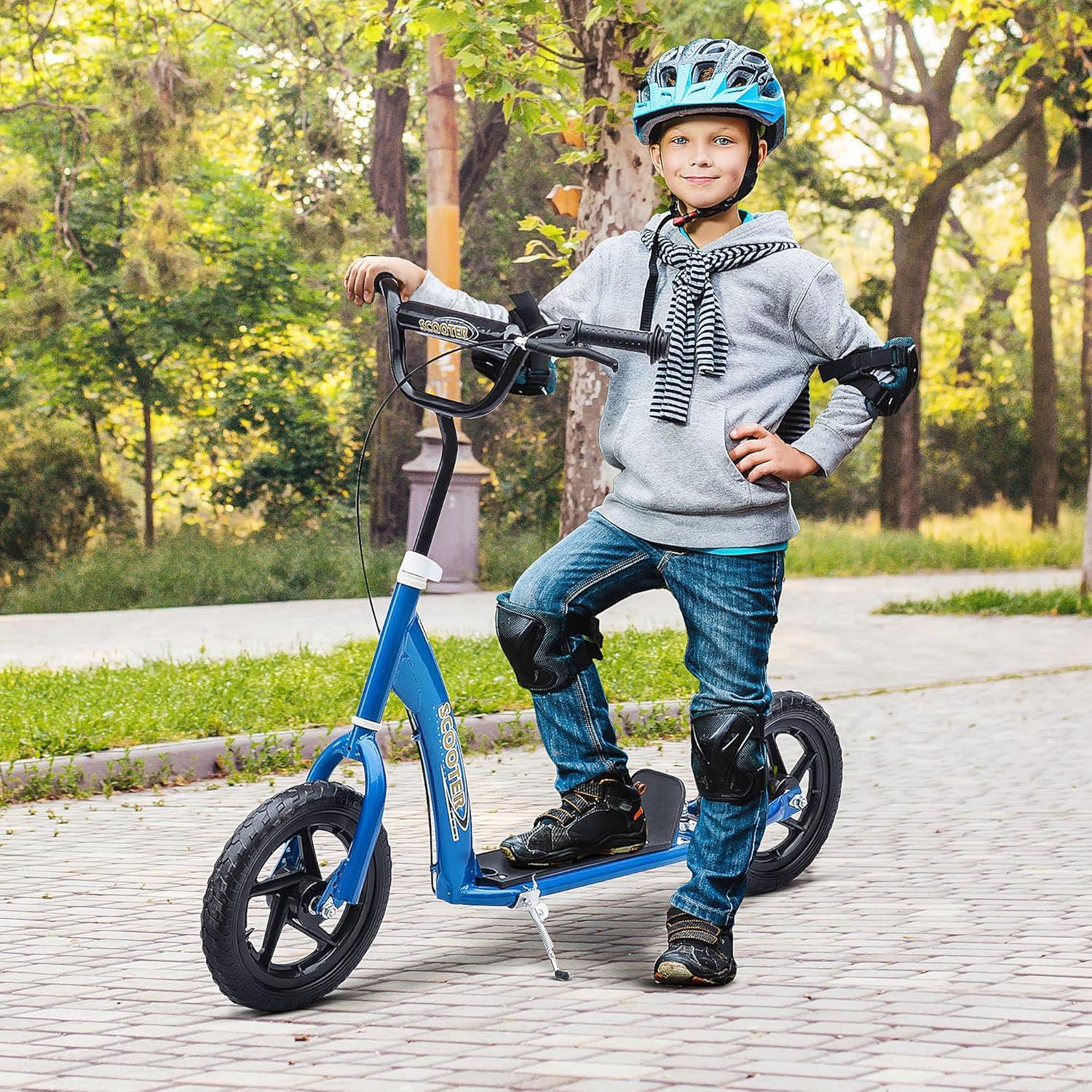 HomCom Kick Scooter for Kids 5-12 Years Old, Big Wheel Kids Scooter