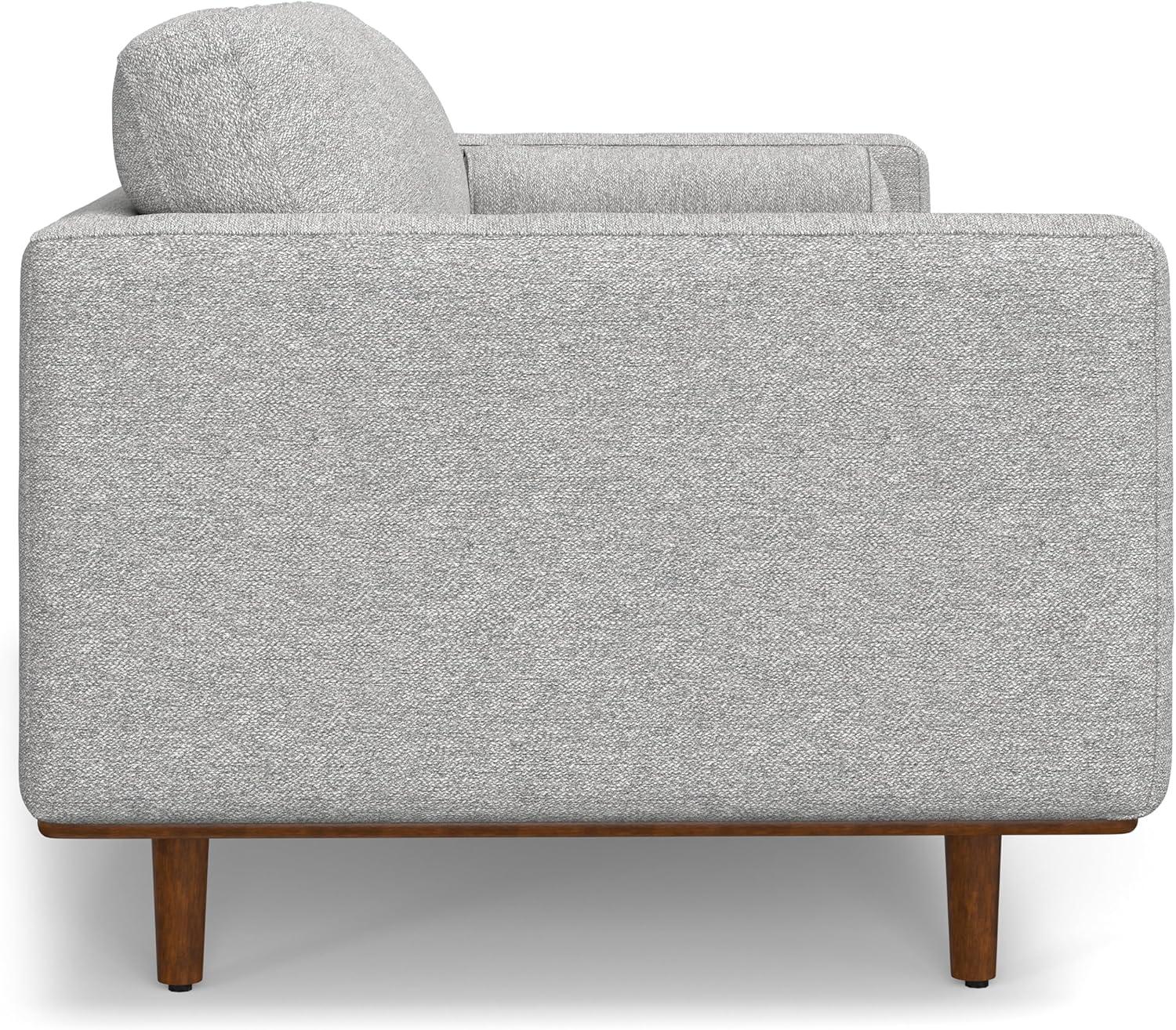 Simpli Home Morrison Mid-Century Modern 89 inch Wide Sofa in Mist Grey Woven-Blend Fabric