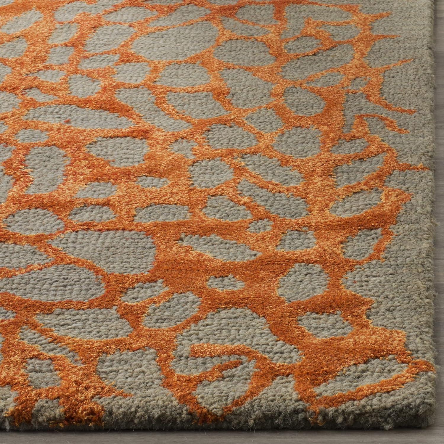 SAFAVIEH Blossom Clarence Abstract Runner Rug, Grey/Orange, 2'3" x 6'