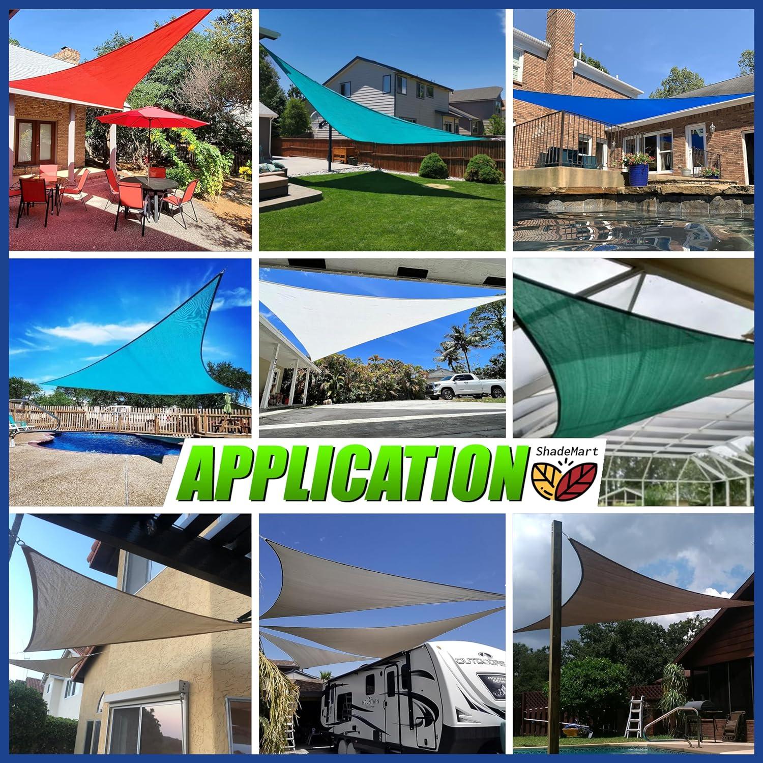 Royal Shade Royal shade Rectangle Shade Sail，95% UV Blockage, Heavy Duty, Water & Air Permeable