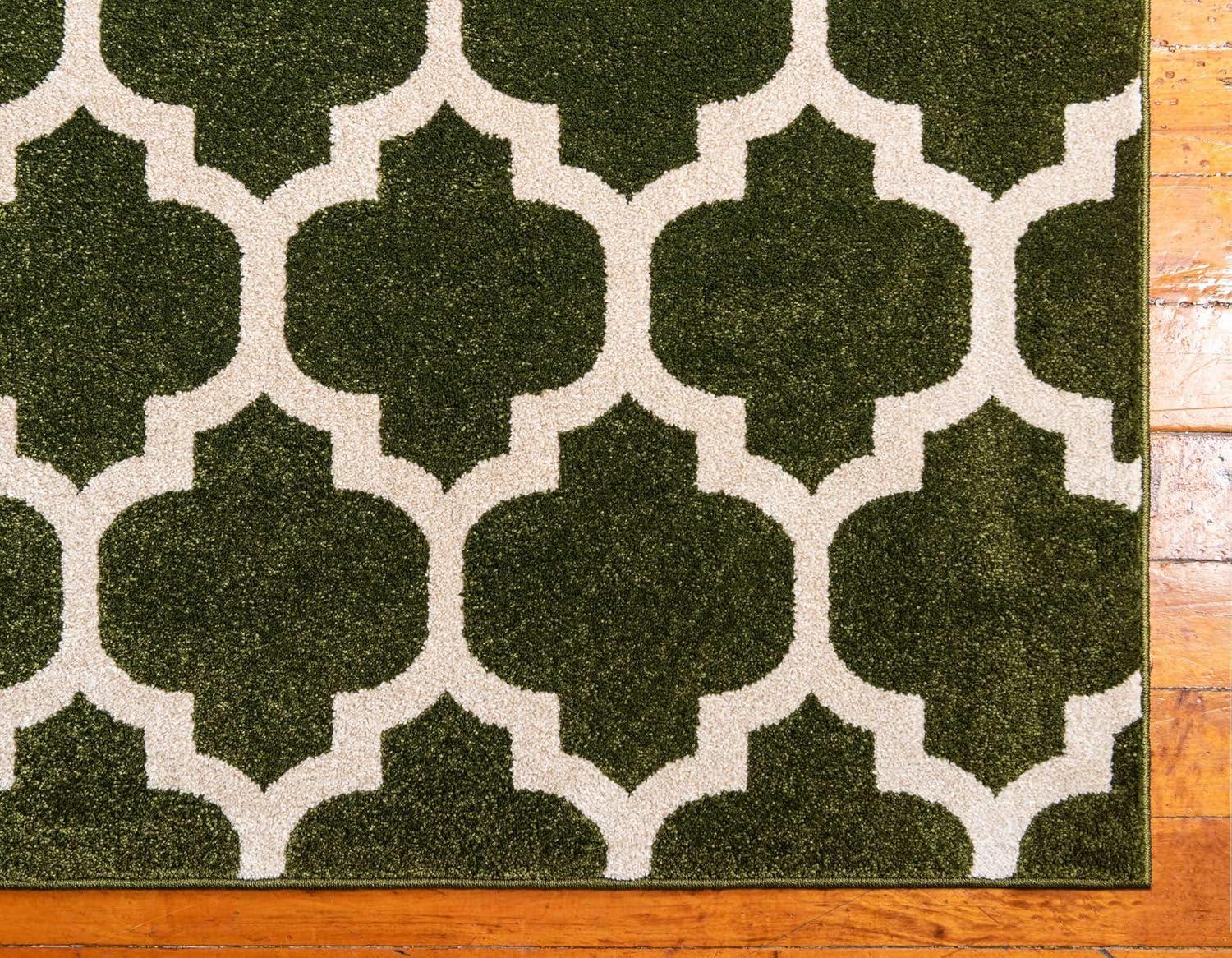 Unique Loom Trellis Collection Area Rug - Philadelphia (5' 1" x 8' Rectangle Dark Green/Beige)