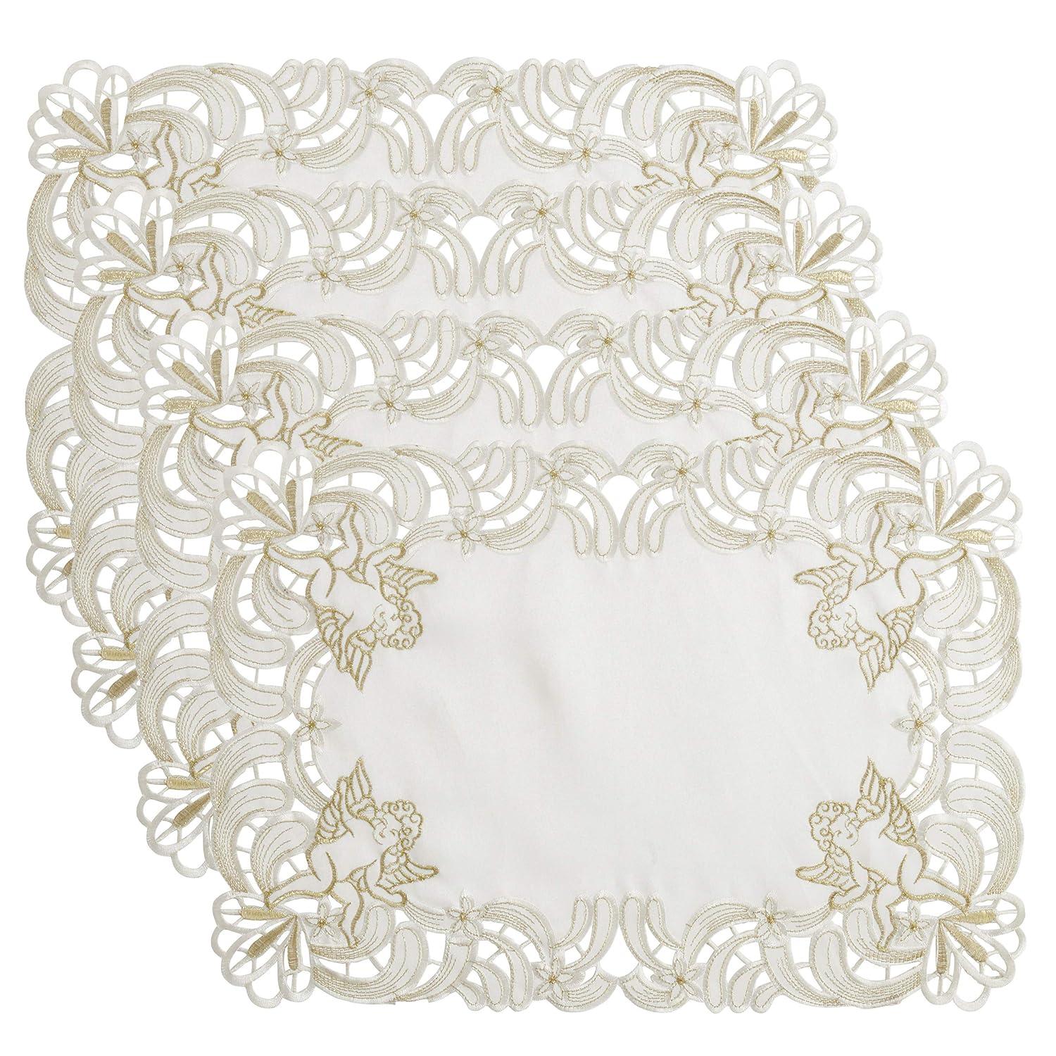 Saro Lifestyle Embroidered Cupid Design Placemat (Set of 4)
