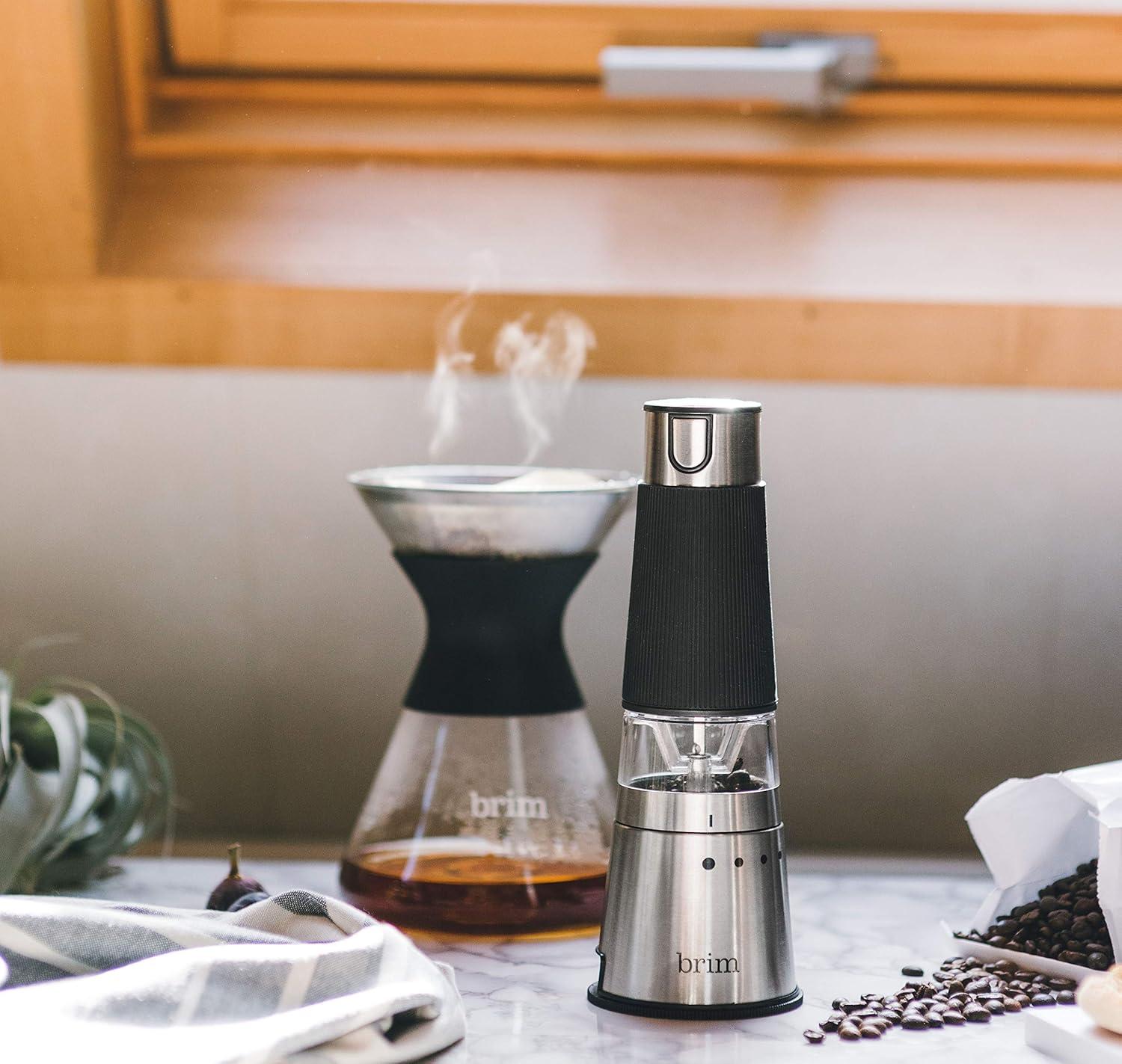 Brim - 1.6-Oz Electric Handheld Electric Coffee Grinder - Stainless Steel