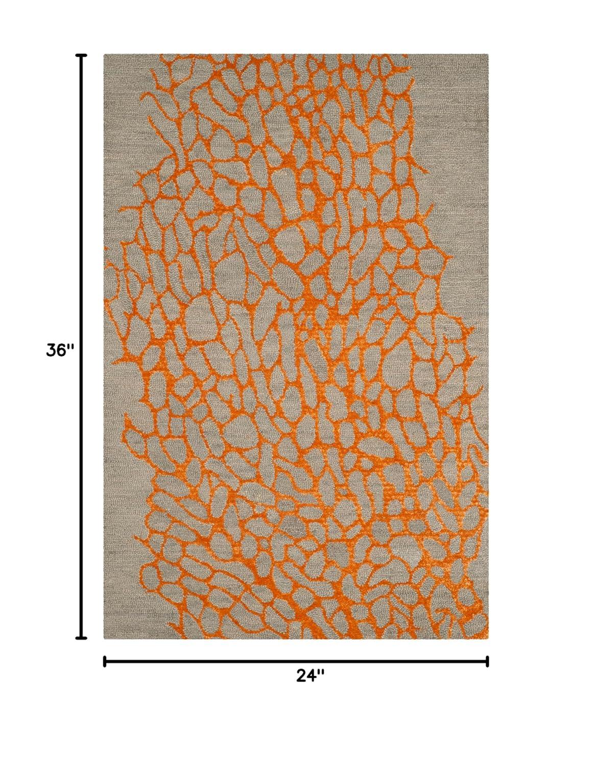 SAFAVIEH Blossom Clarence Abstract Area Rug, Grey/Orange, 2' x 3'