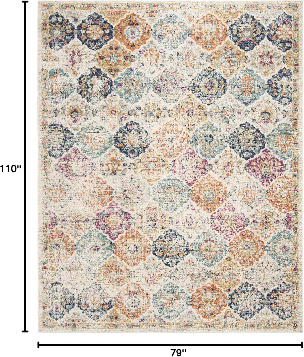 Madison MAD611 Power Loomed Indoor Area Rug - Cream/Multi - 6'7"x9'2" - Safavieh