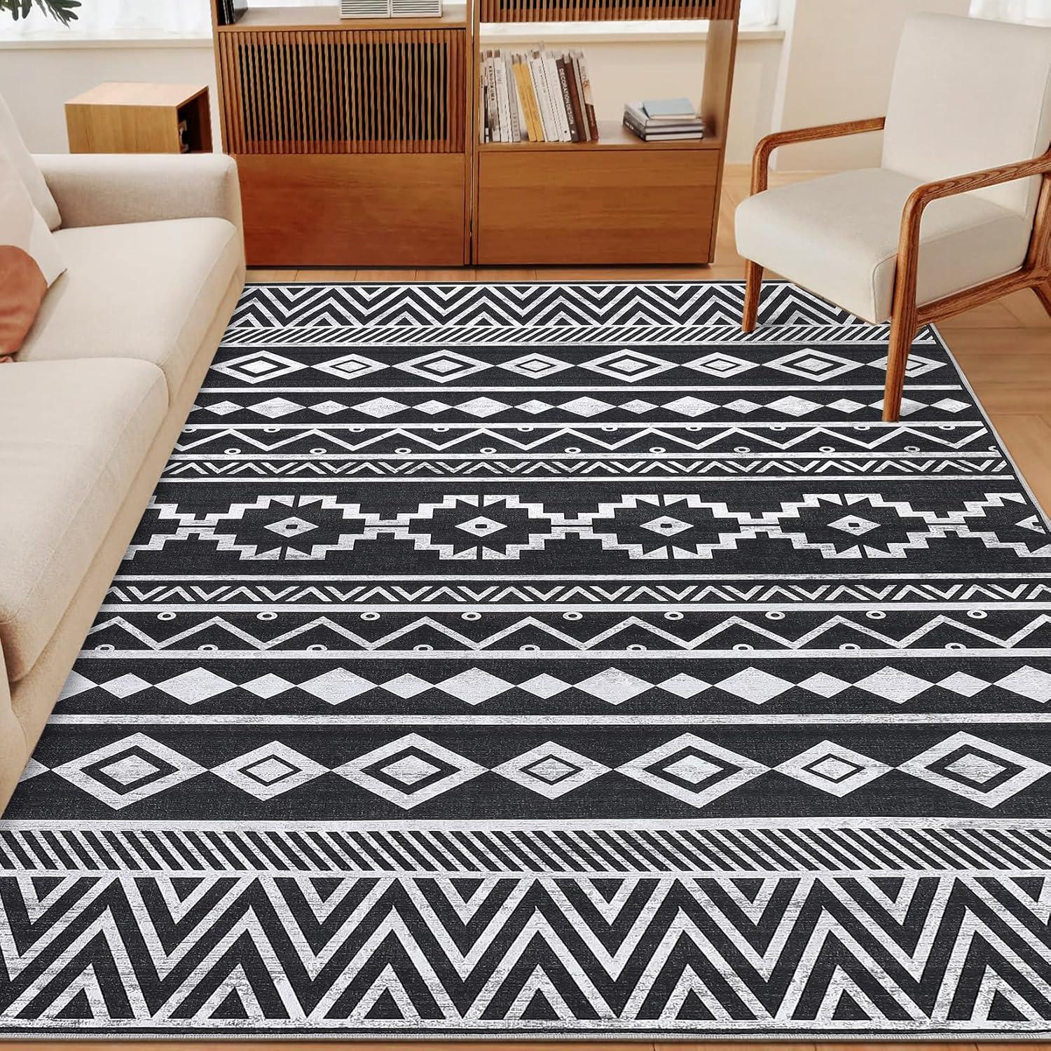 Union Rustic Soft Area Rug, Anti Slip, Washable, Pet Friendly, Boho Modern Carpet for Living Room Bedroom