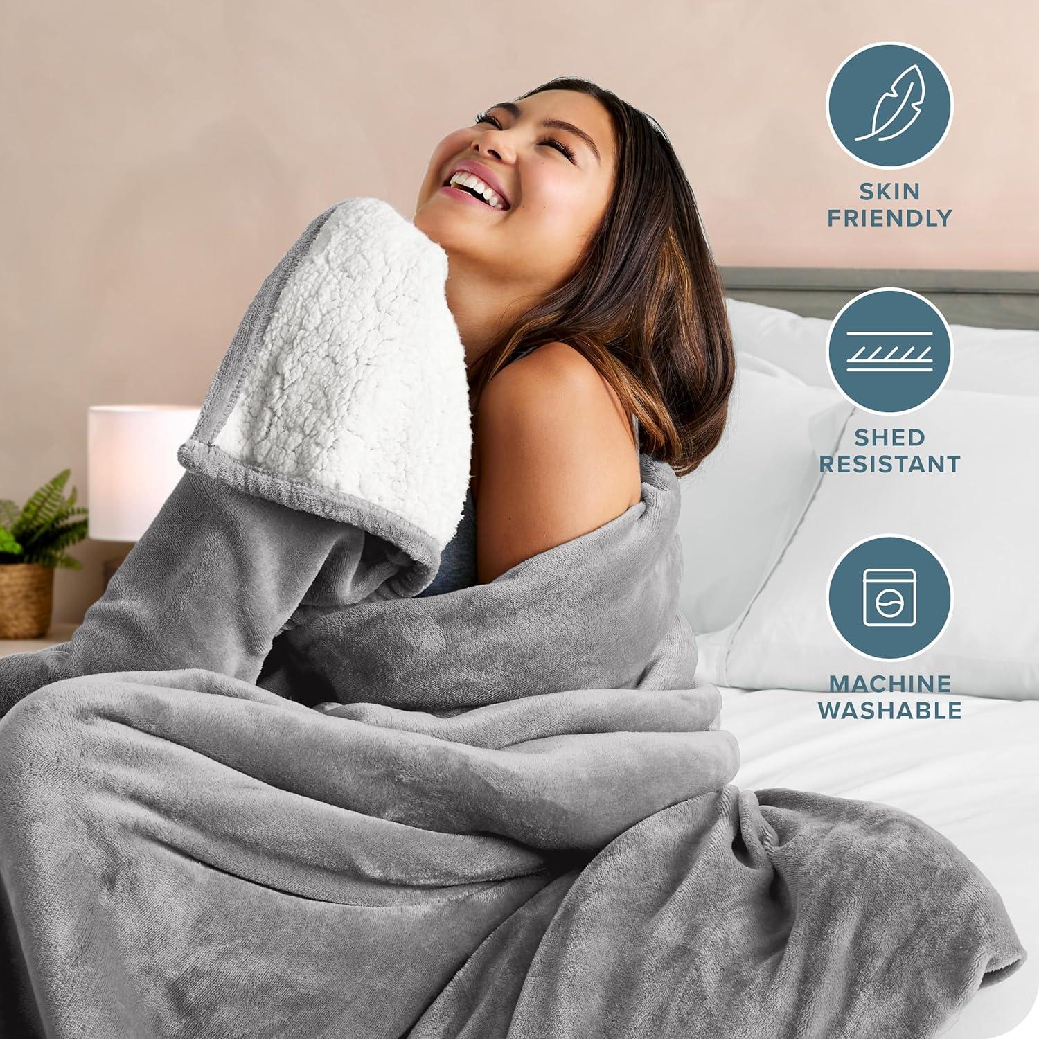 Bare Home Sherpa Fleece Blanket