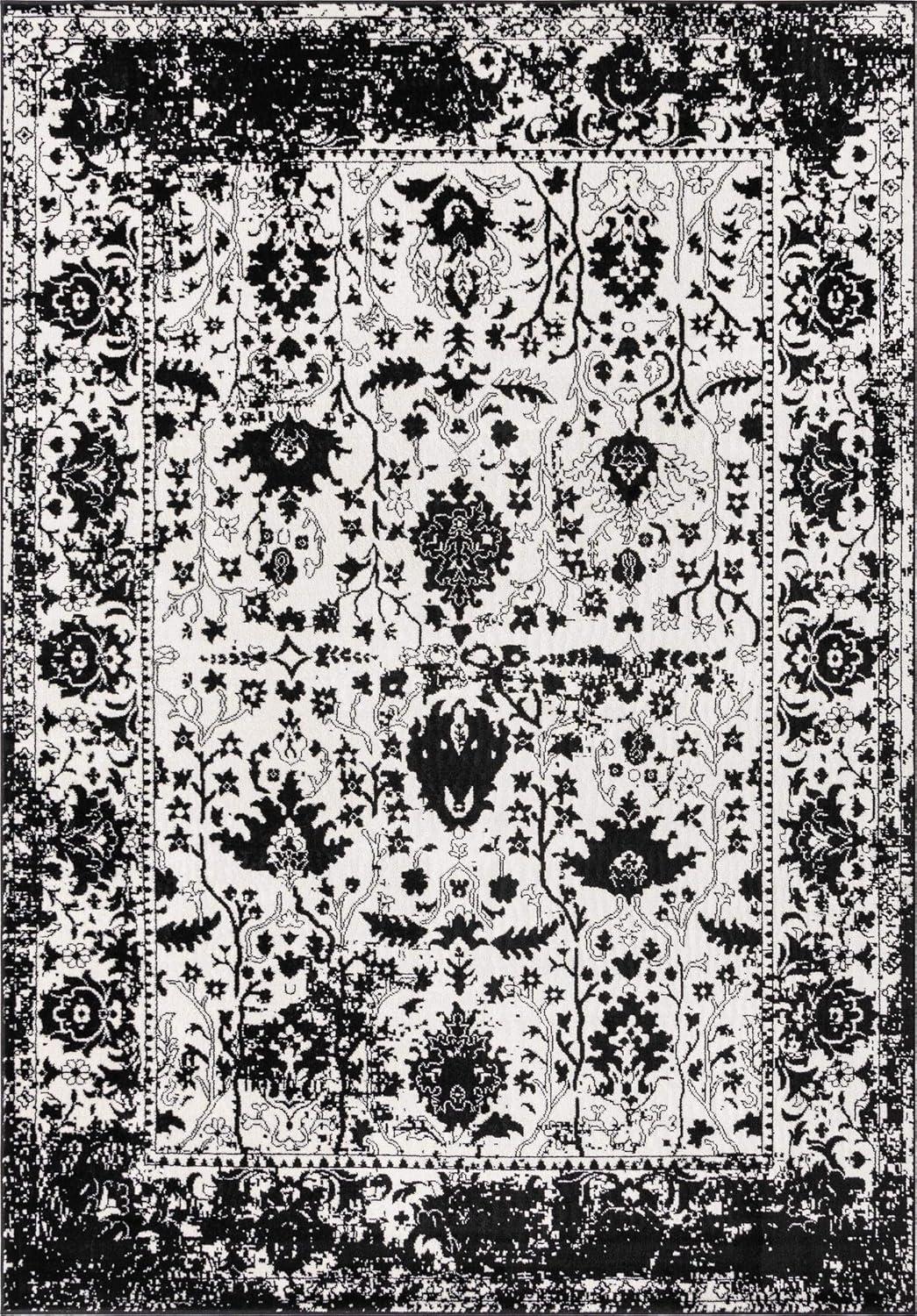 Unique Loom Portland Collection Area Rug - Central (7' 1" x 10' Rectangle Ivory/Gray)