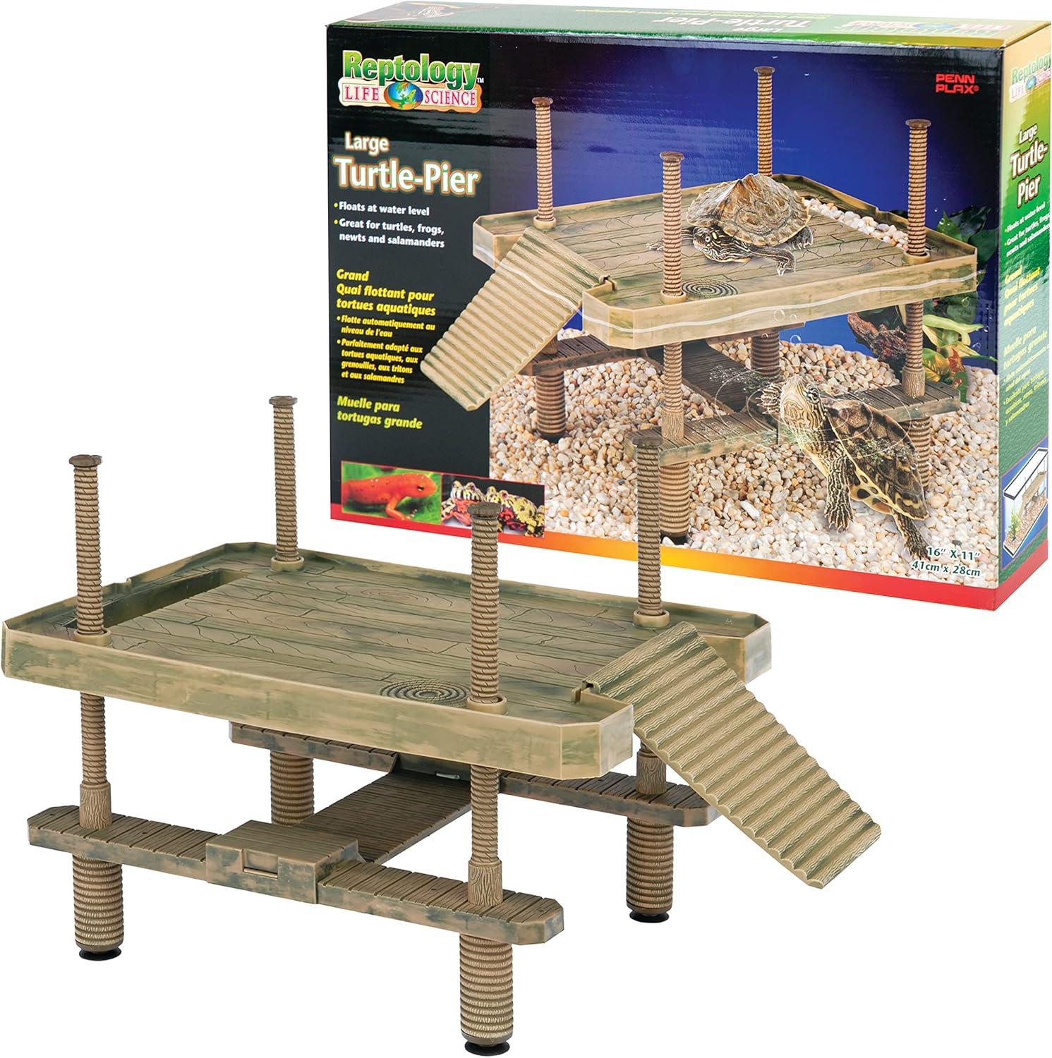 Penn-Plax Reptology Floating Plastic Turtle Pier and Basking Platform – Large Size