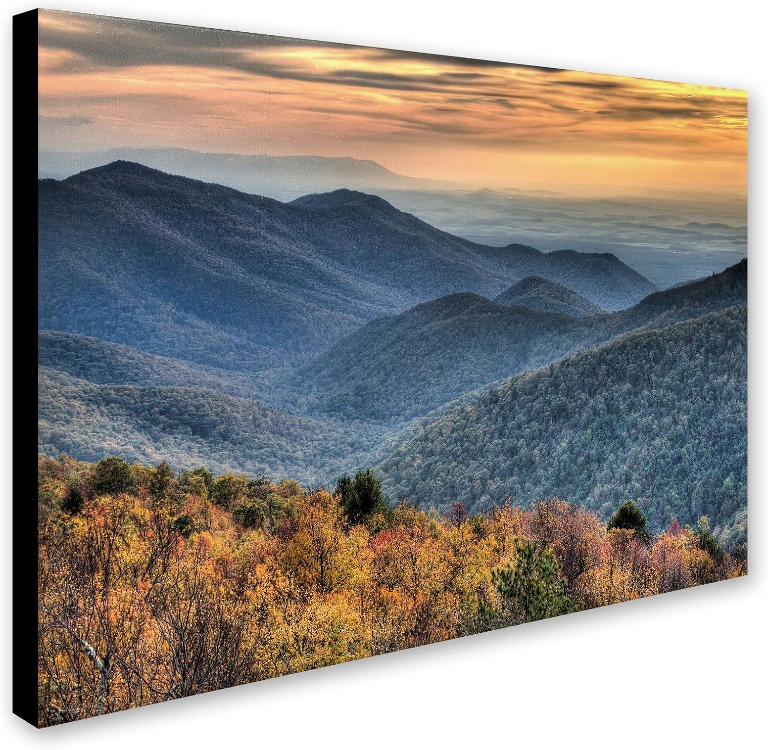 Trademark Fine Art 'Shenandoah Autumn' by Pierre Leclerc Framed Photographic Print on Wrapped Canvas | Wayfair