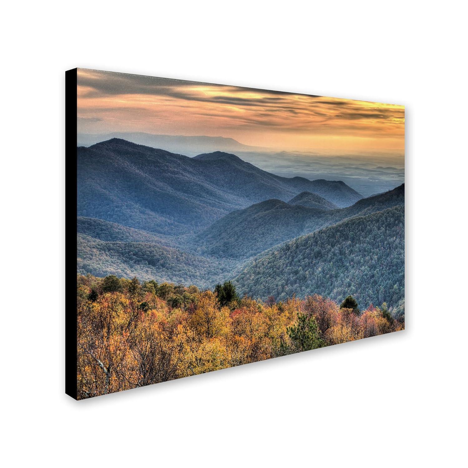 Trademark Fine Art 'Shenandoah Autumn' by Pierre Leclerc Framed Photographic Print on Wrapped Canvas | Wayfair
