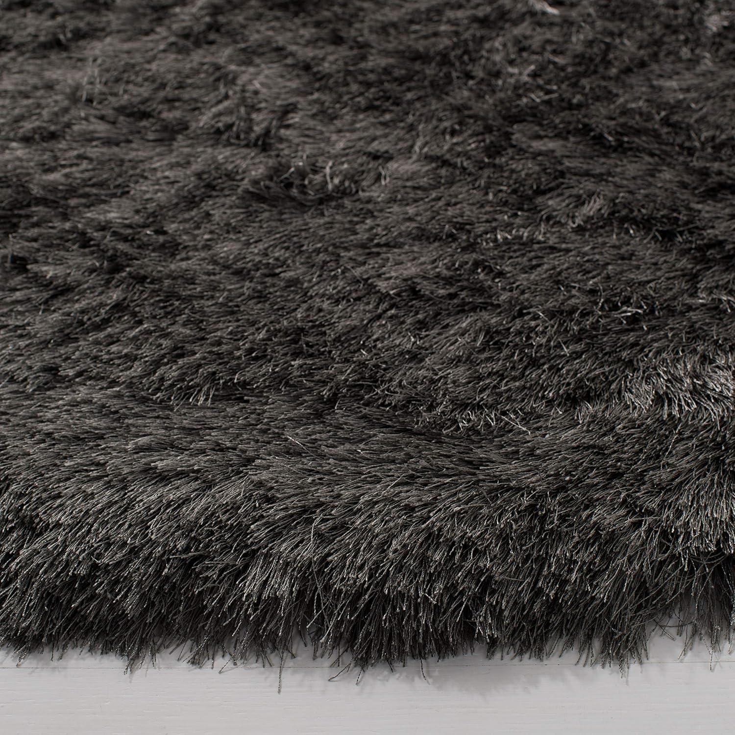 Shag SG511 Hand Tufted Area Rug - Titanium - 4' round - Safavieh.