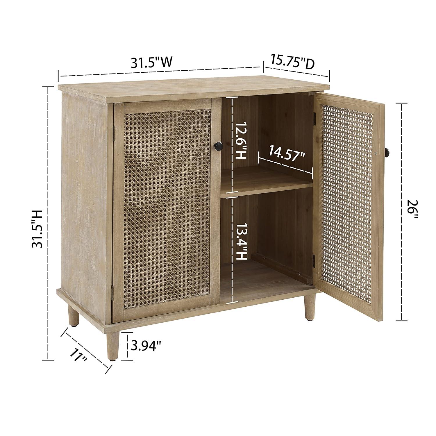 Art Leon Cane Wicker Cabinet Sideboard, Natural