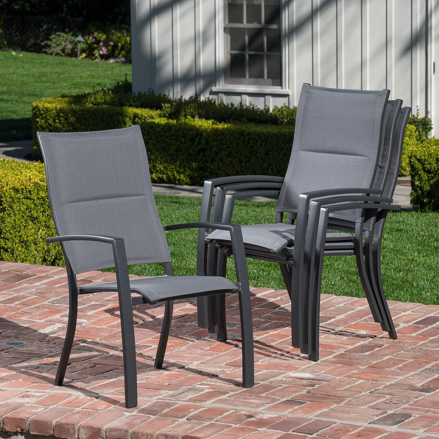 Gray Aluminum 6-Person Expandable Outdoor Dining Set