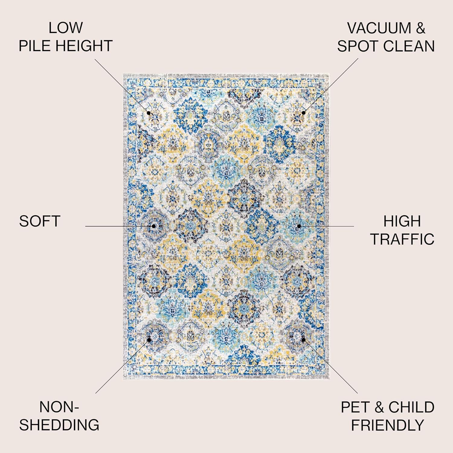 Modern Persian Boho Vintage Trellis Area Rug - JONATHAN Y