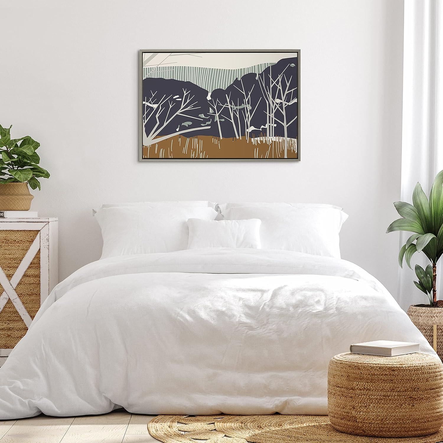 23" x 33" Sylvie Daily Walk Marsh Horizontal by Hannah Beisang Framed Wall Canvas Gray - Kate & Laurel All Things Decor