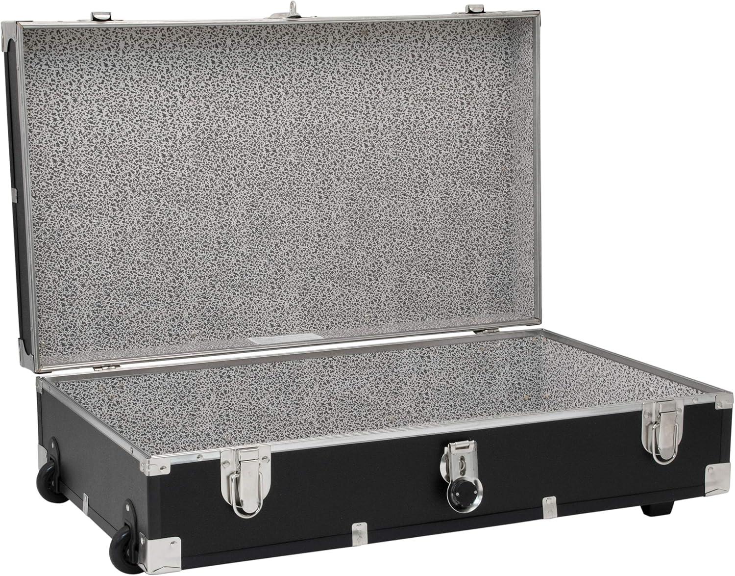 31 in. Under the Bed Trunk with Wheels & Lock, Black