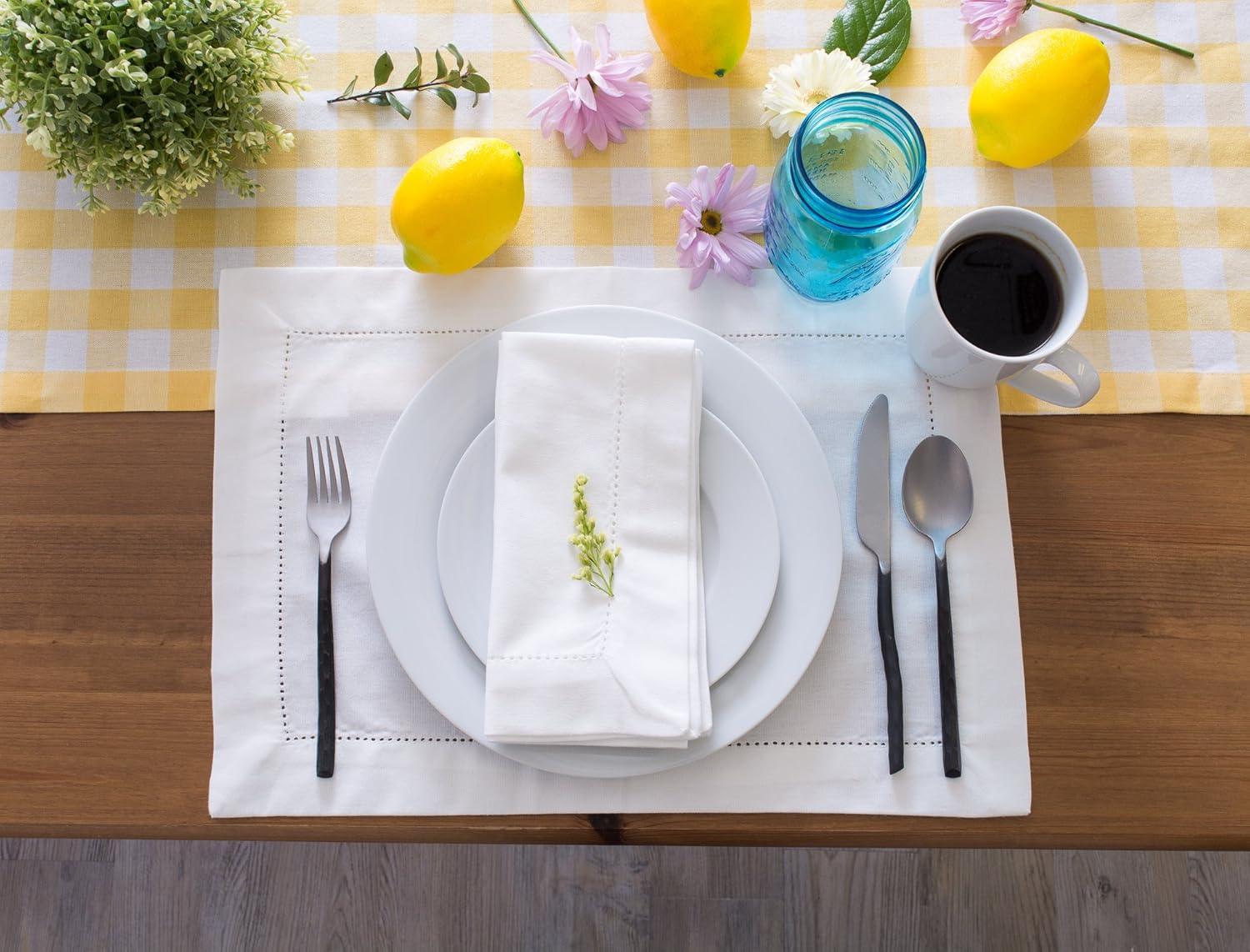 Off White Hemstitch Placemat (Set of 4)