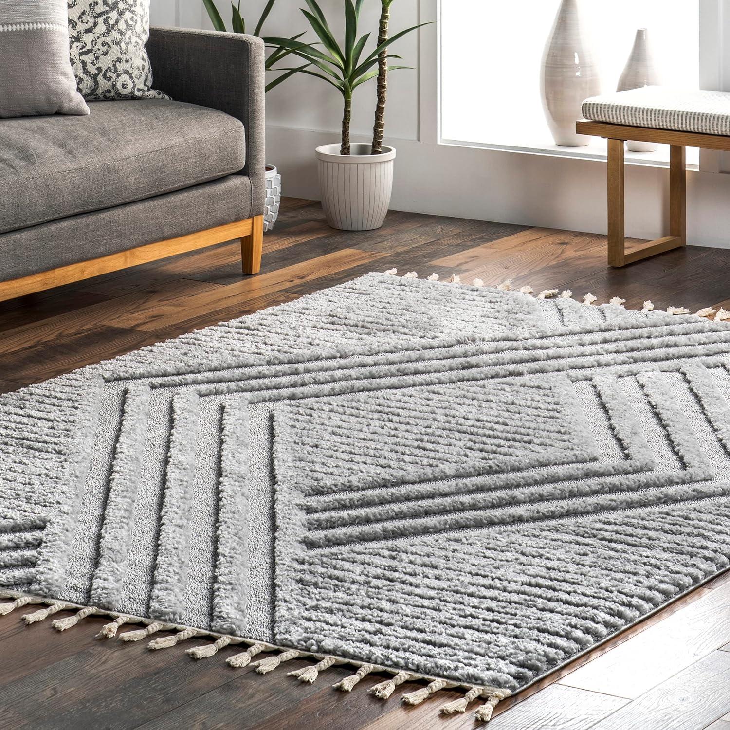 Nuloom Risette Geometric Shag Tassel Indoor Area Rug