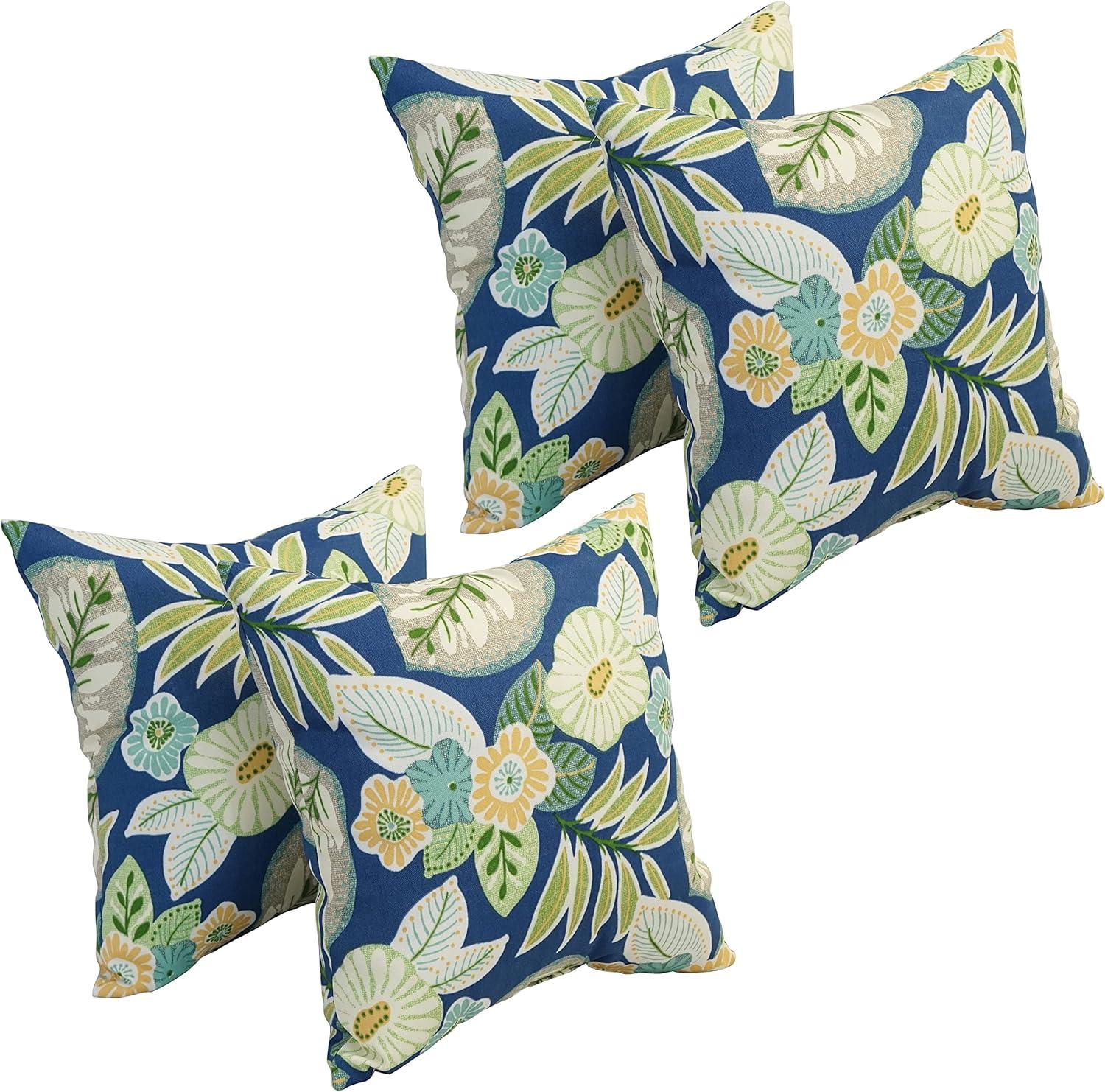 Blazing Needles 9910-S4-OD-167 17 in. Square Polyester Outdoor Throw Pillows, Marlow Pool - Set of 4