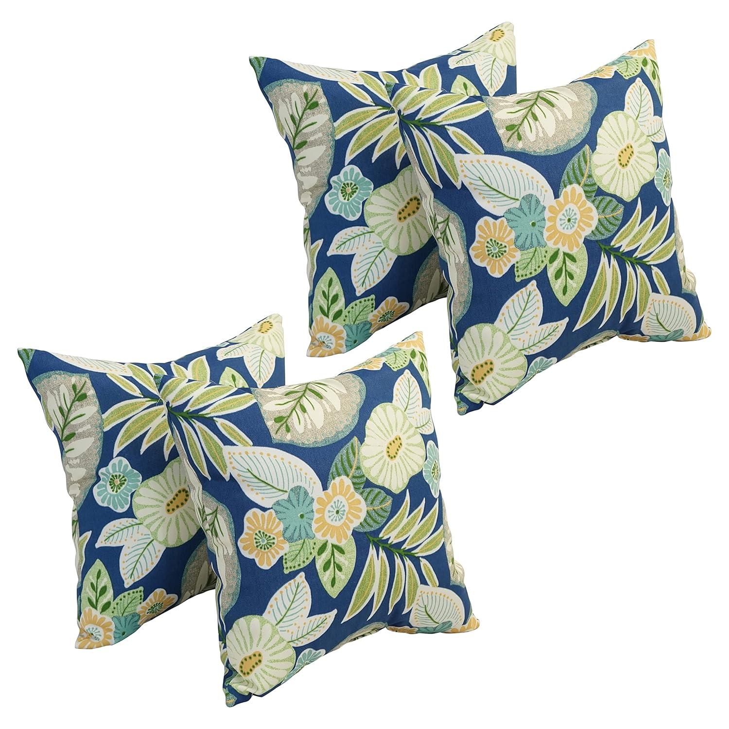Blazing Needles 9910-S4-OD-167 17 in. Square Polyester Outdoor Throw Pillows, Marlow Pool - Set of 4