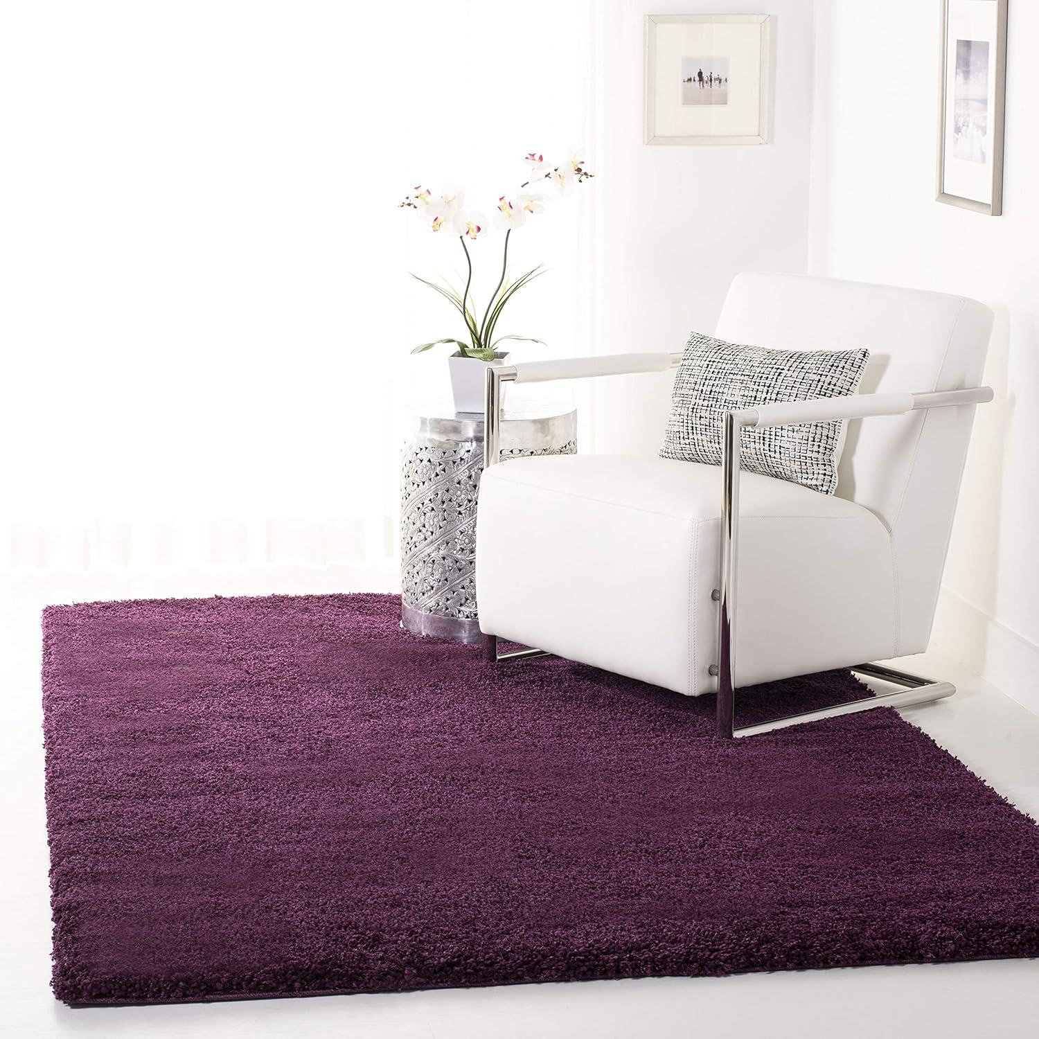 Shag SG151 Power Loomed Area Rug - Purple - 4'x4' - Safavieh.