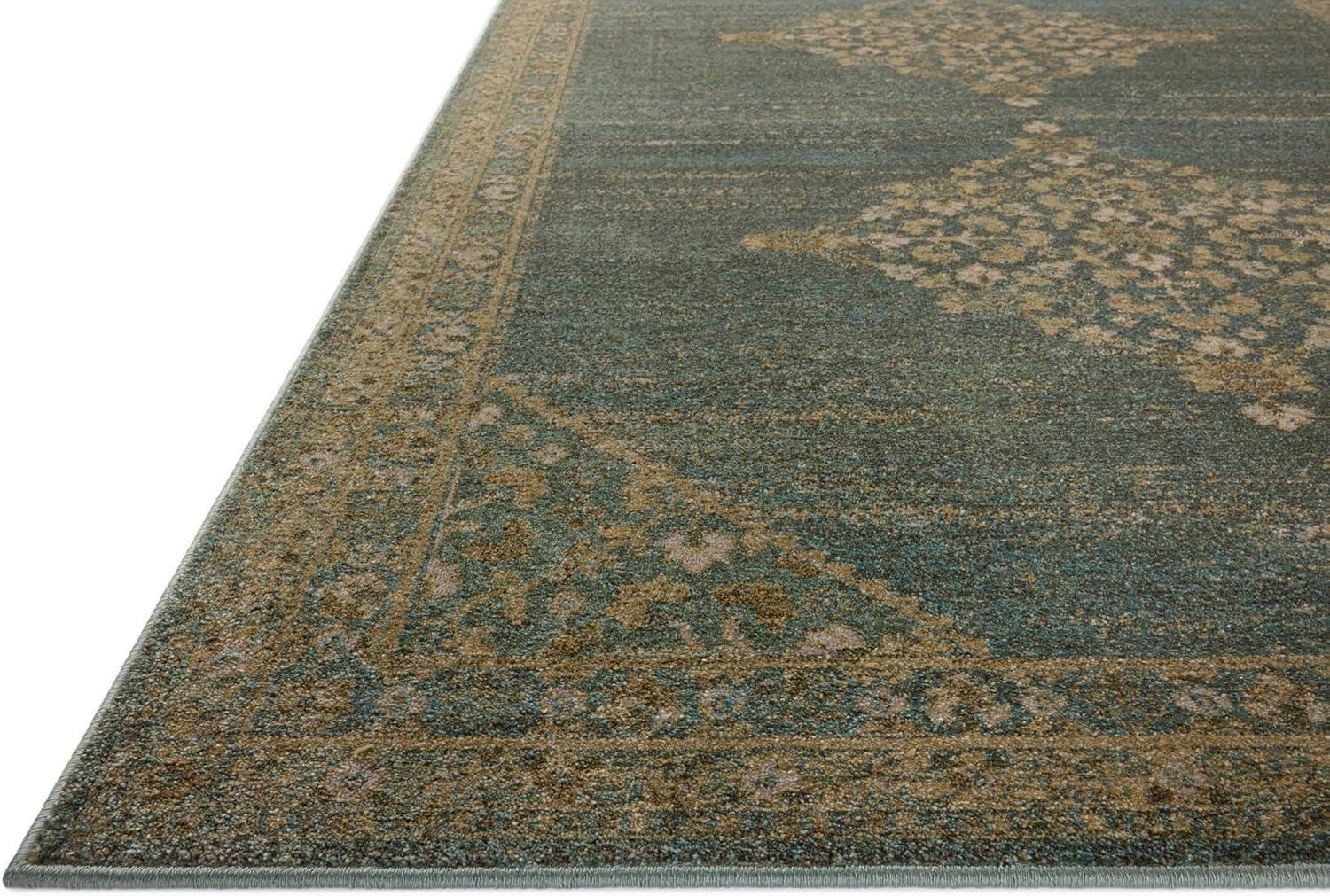 Mona I Rug by Magnolia Home by Joanna Gaines x Loloi - Aqua and Wheat / 8'10" x 12'