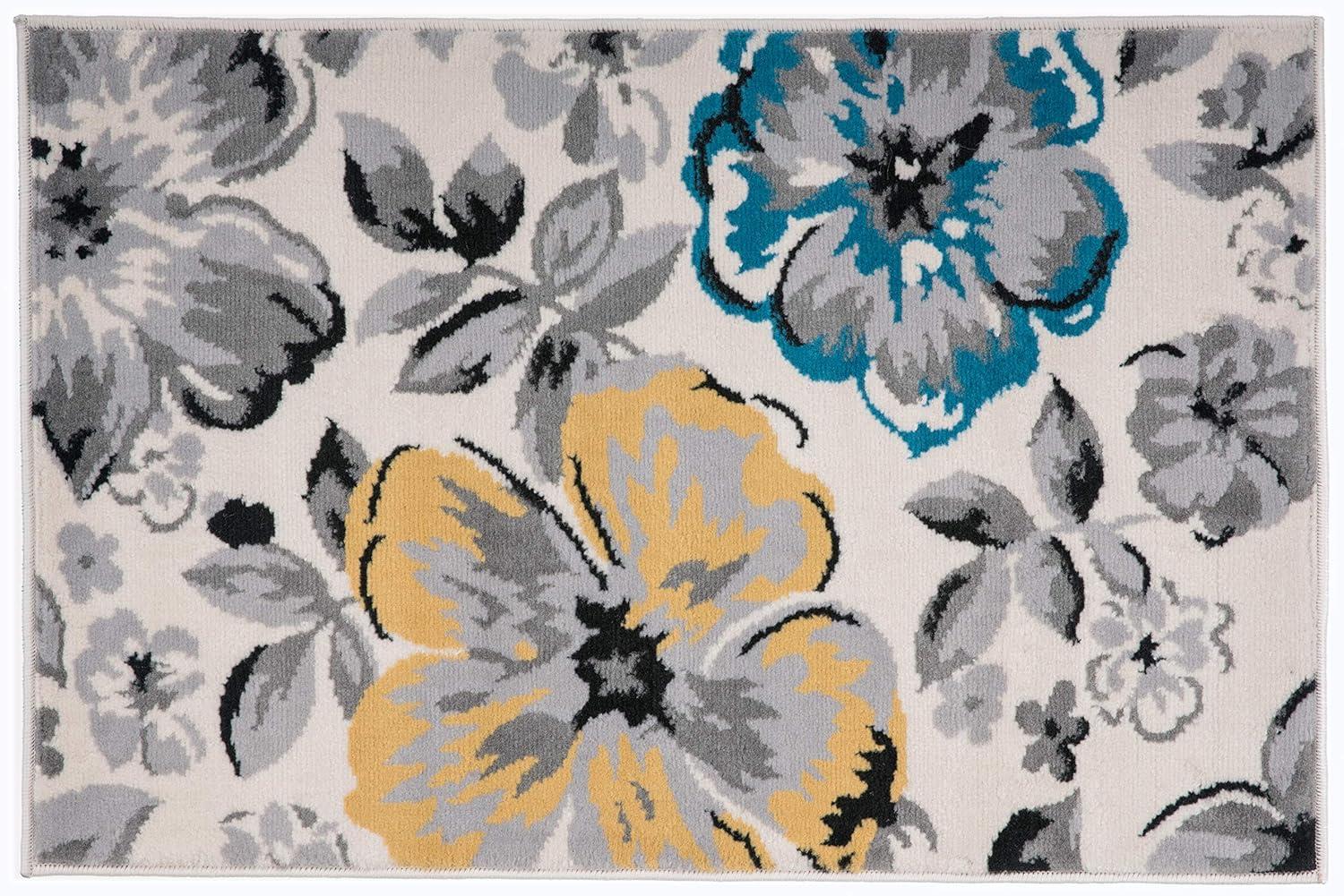 World Rug Gallery Modern Floral Design Cream 2' x 3' Area Rug