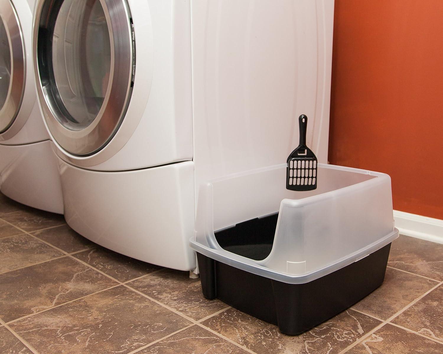 IRIS USA, Open-Top Cat Litter Box with Shield with Scoop