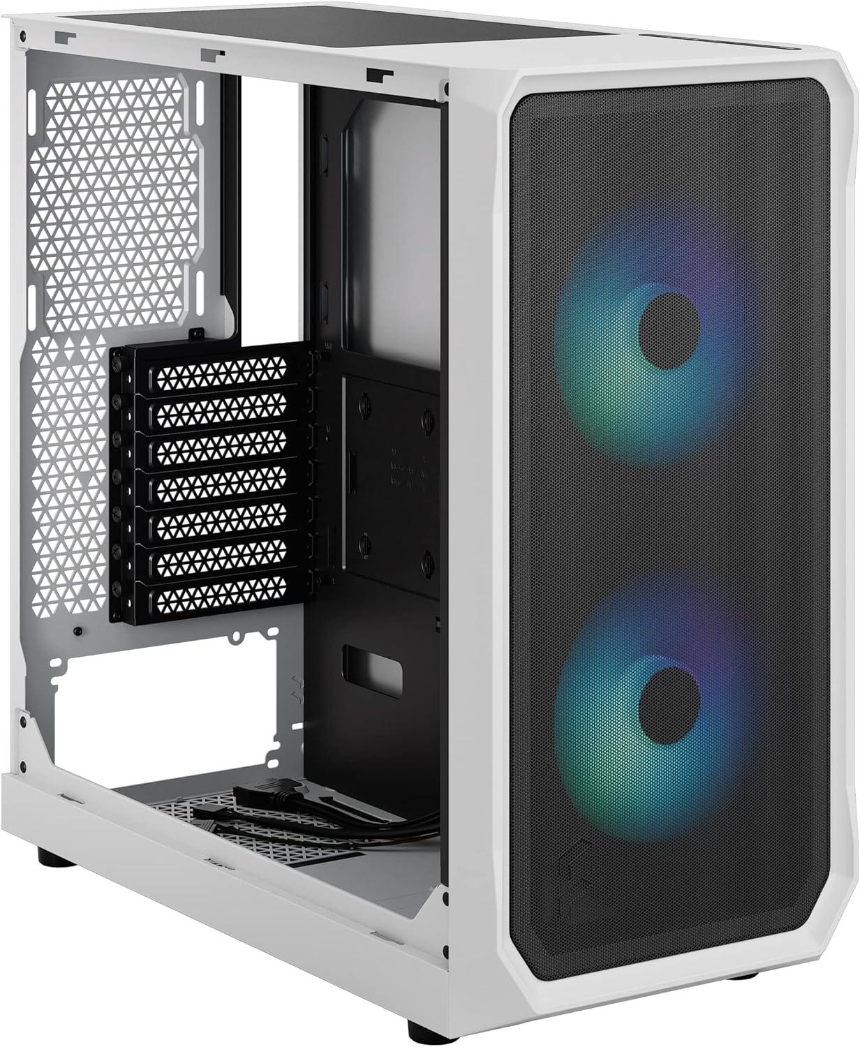 Fractal Design Focus 2 RGB White ATX mATX Mini ITX Clear Tinted Tempered Glass Mid Tower Computer Case