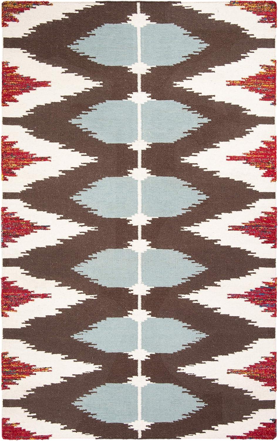 Dhurries DHU647 Hand Woven Flat Weave Indoor Accent Rug - Multi - 3'x5' - Safavieh