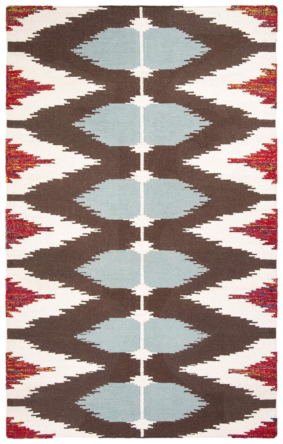 Dhurries DHU647 Hand Woven Flat Weave Indoor Accent Rug - Multi - 3'x5' - Safavieh