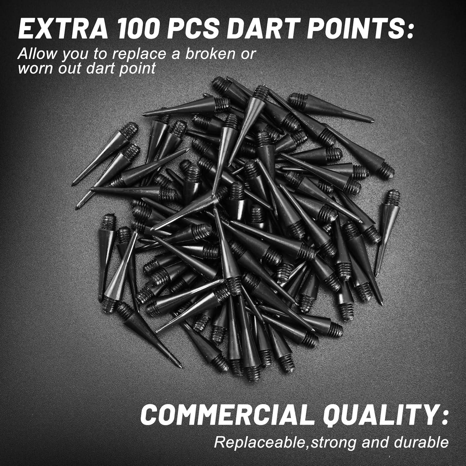 12Pcs Soft Tip Darts, Bar Dart, Plastic Tip Darts Set, Attach Extra 100 Black 2BA Replacement Tips, Soft Tip Darts for Electronic/Plastic Dartboard, 4 Color