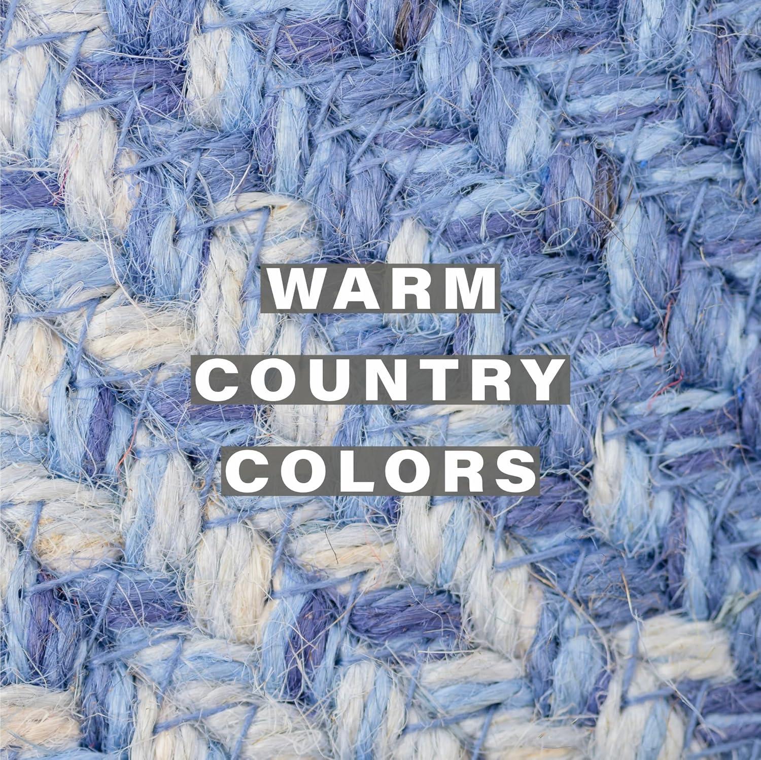 Homespice - Denim Blue Runner for Table 11x36 inches, a Long and Thick Table Runner to Use as a Coastal Style Dinner Table Runner - Handmade from Premium Jute - Reversible and Durable Braided Runner