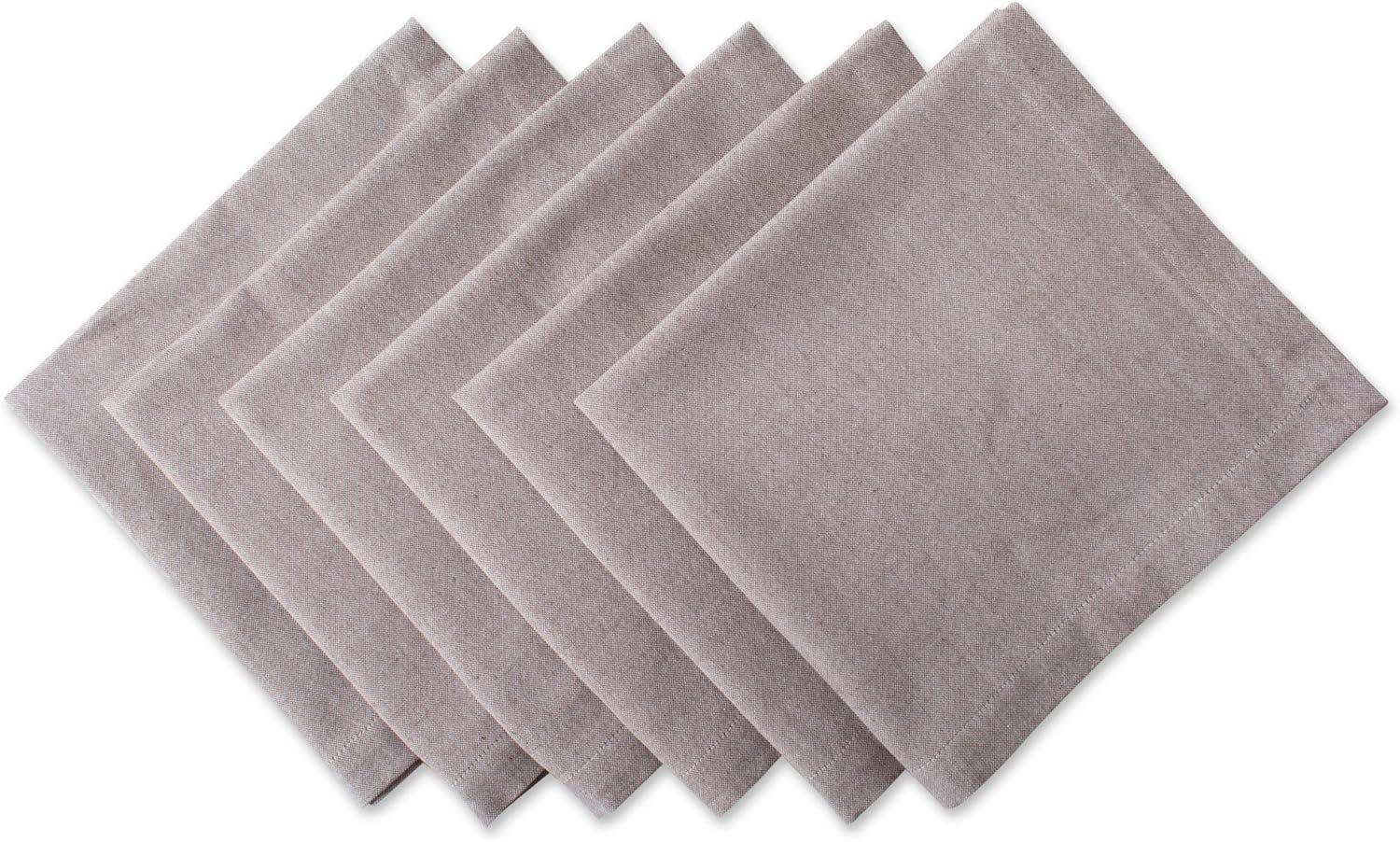 Stone Brown Cotton Chambray Napkin Set of 6