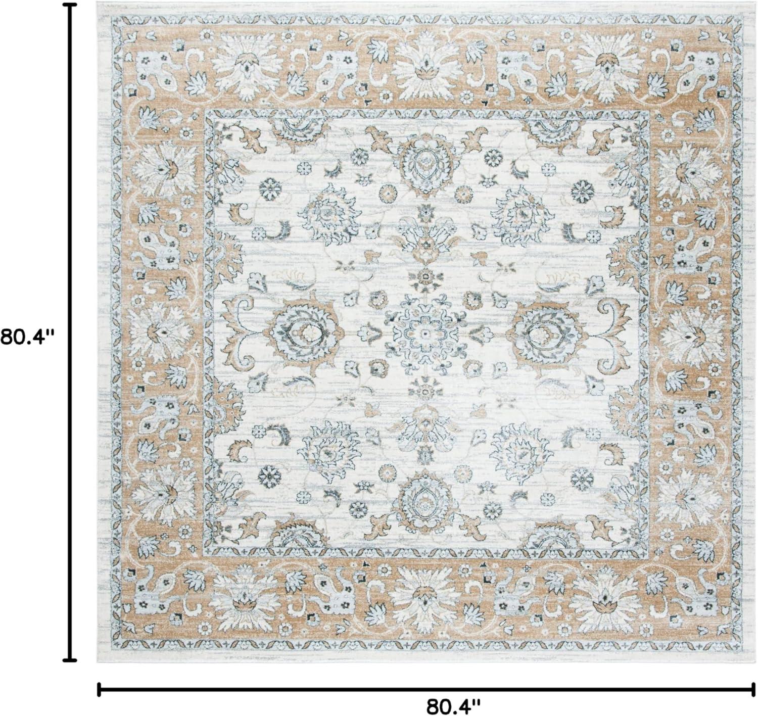 Isabella ISA940 Power Loomed Area Rug - Cream/Beige - 6'7"x6'7" - Safavieh