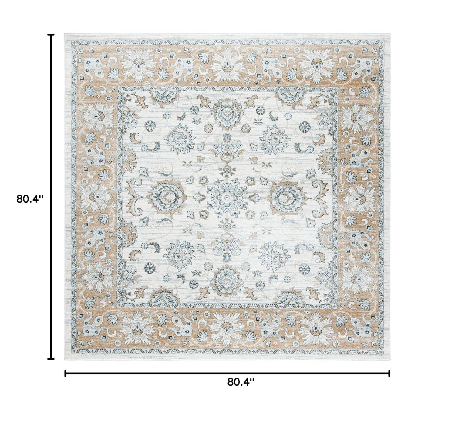 Isabella ISA940 Power Loomed Area Rug - Cream/Beige - 6'7"x6'7" - Safavieh