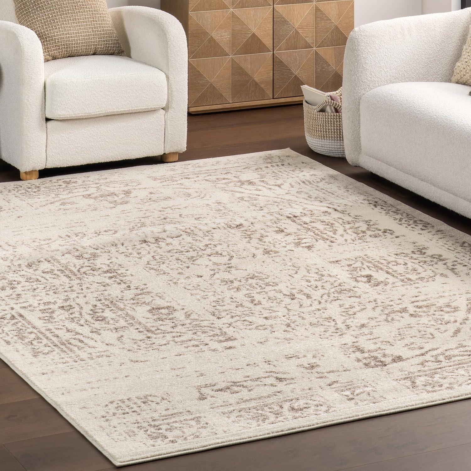 Nuloom Arlena Oriental/Persian 8x10 Indoor Area Rug for Living Room Bedroom Dining Room Kitchen, Burgundy/Pink